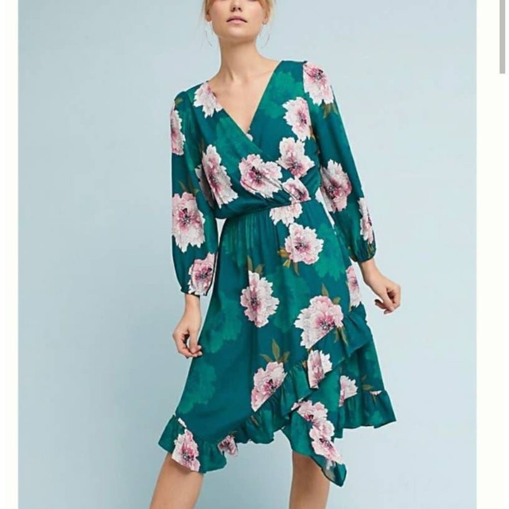 NWT Tracy Reese Floral Green Dress